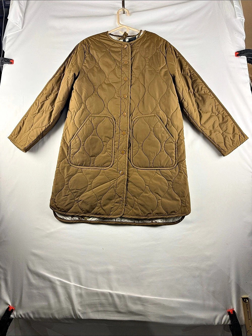 Woolrich x Target Quilted Long Coat & Floral Reversible Vest Set XS NWOT